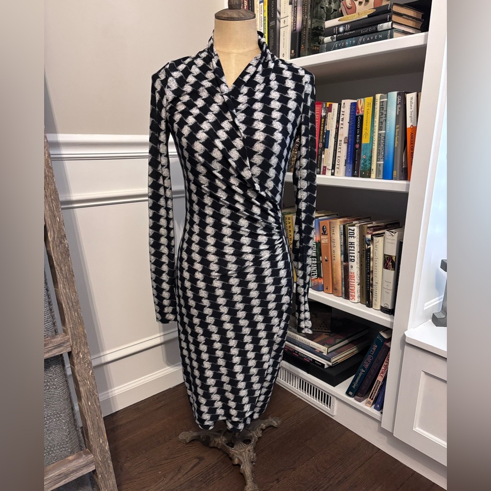 Elegant Black and White Patterned Dress